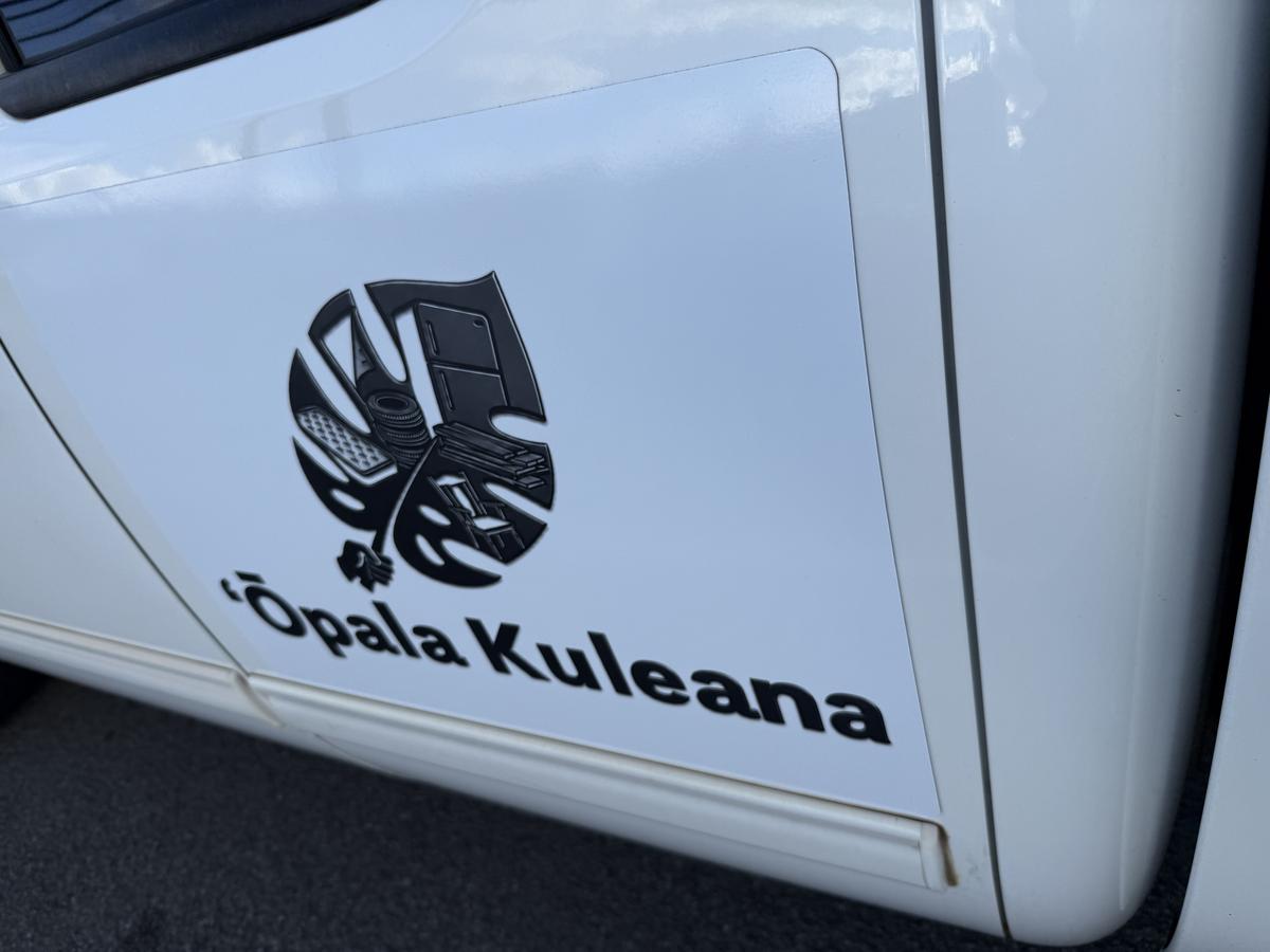ʻŌpala Kuleana logo decal on truck door